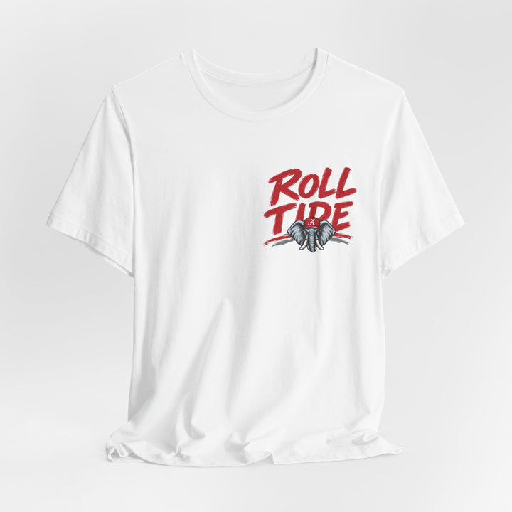 Roll Tide Elephant Graphic Tee — Cute Crimson Alabama Fan Shirt