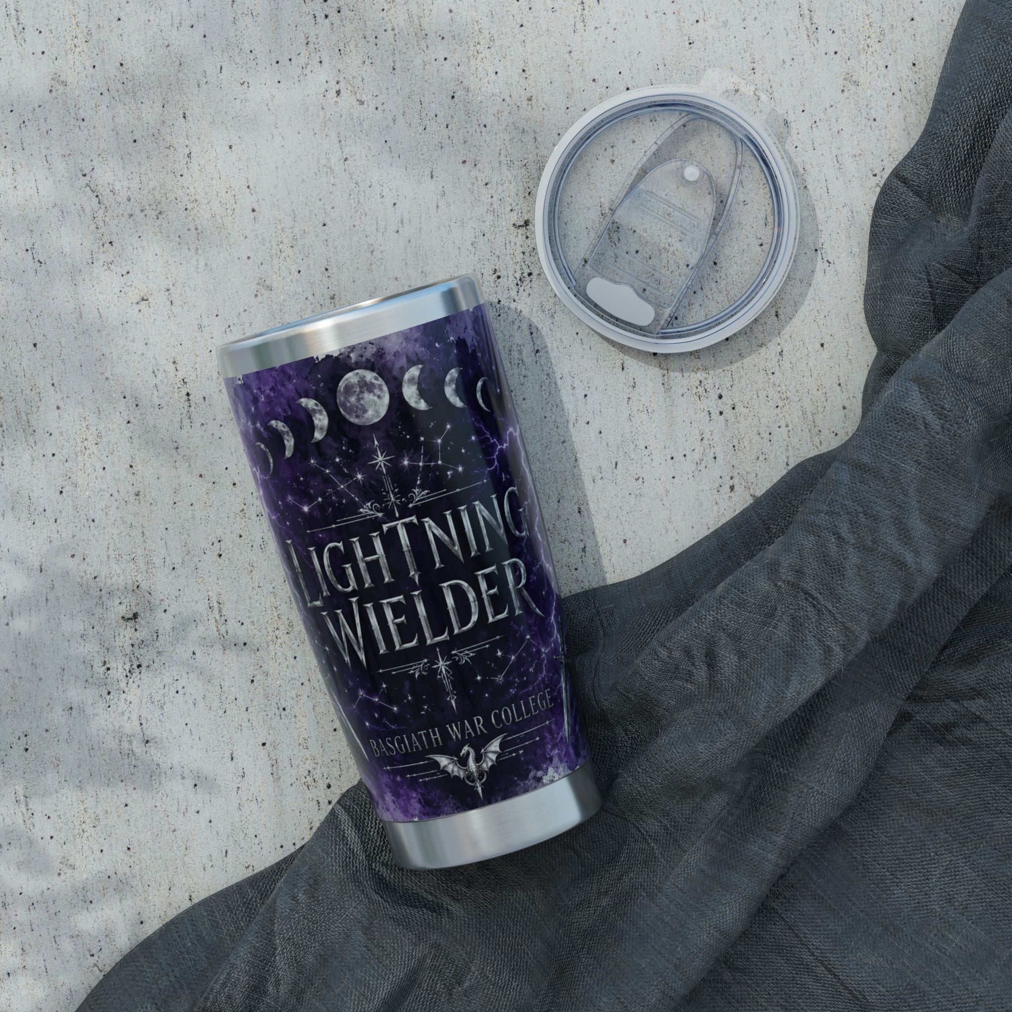 Lightning Wielder 20oz Tumbler — Purple Cosmic Moon Phase Travel Cup