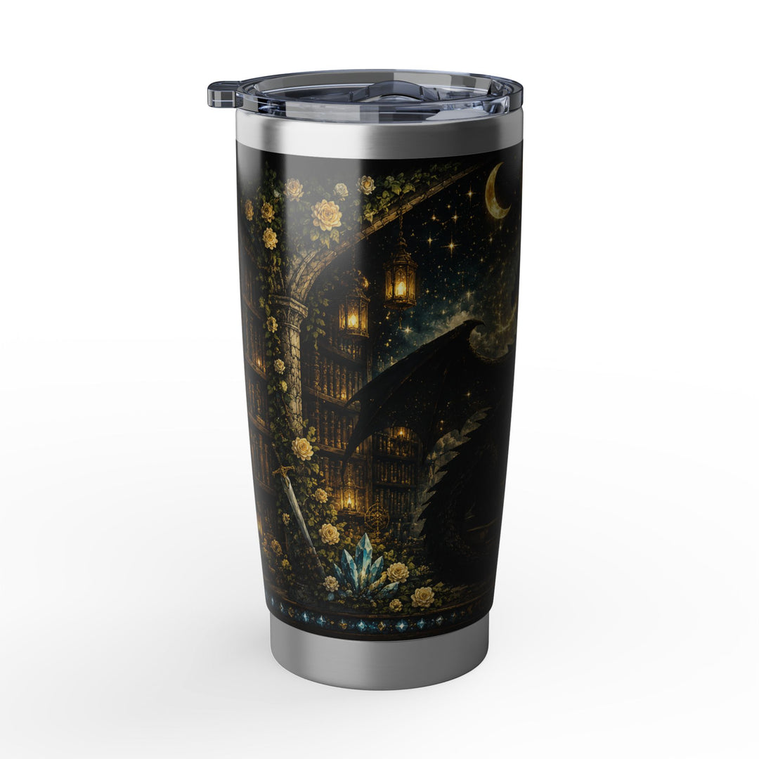 Dark Academia Dragon Moon Tumbler — Bookish Gift for Fantasy Readers