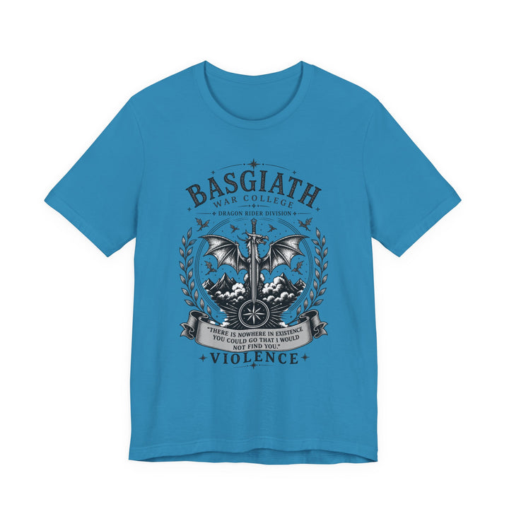 Basgiath Gothic Dragon Tee | BookTok Fantasy Graphic T-Shirt | Dragon &amp; Moon Phase Crest