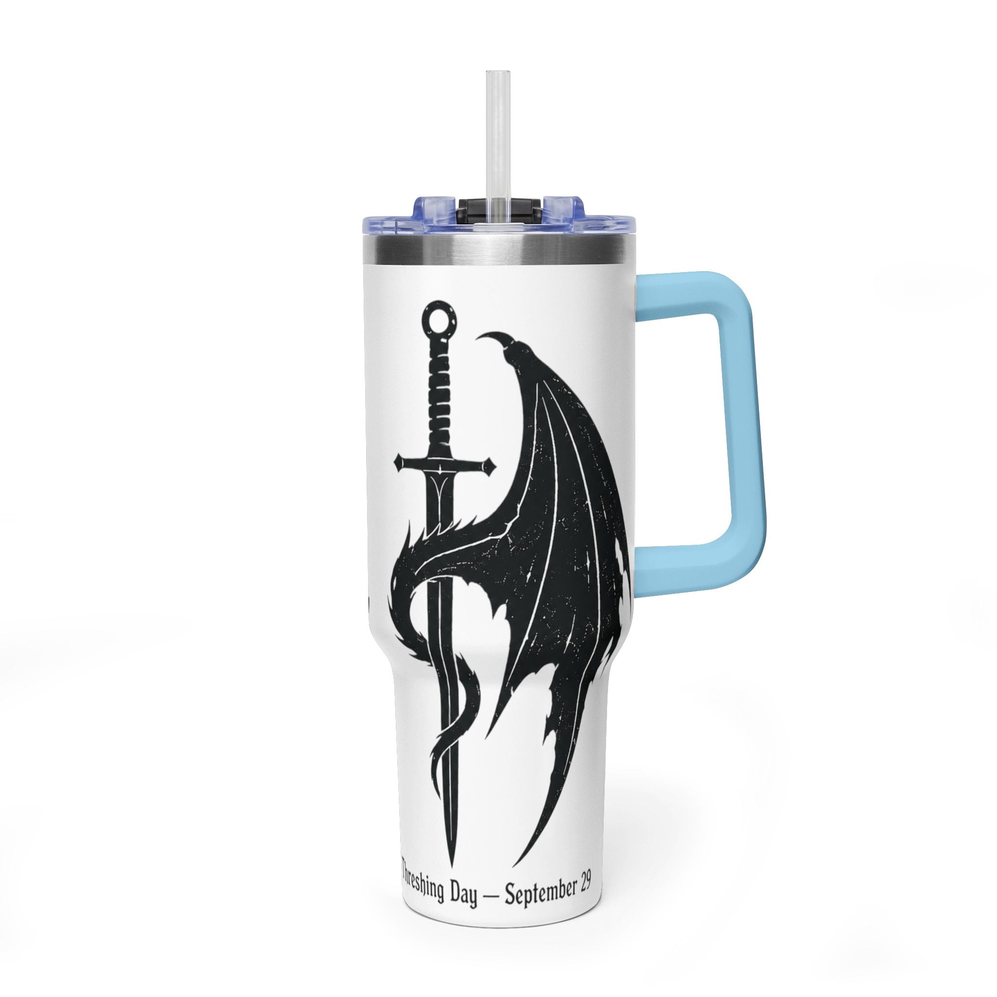 Threshing Day 40oz Tumbler – Don't Die Sword Graphic Insulated Travel Cup