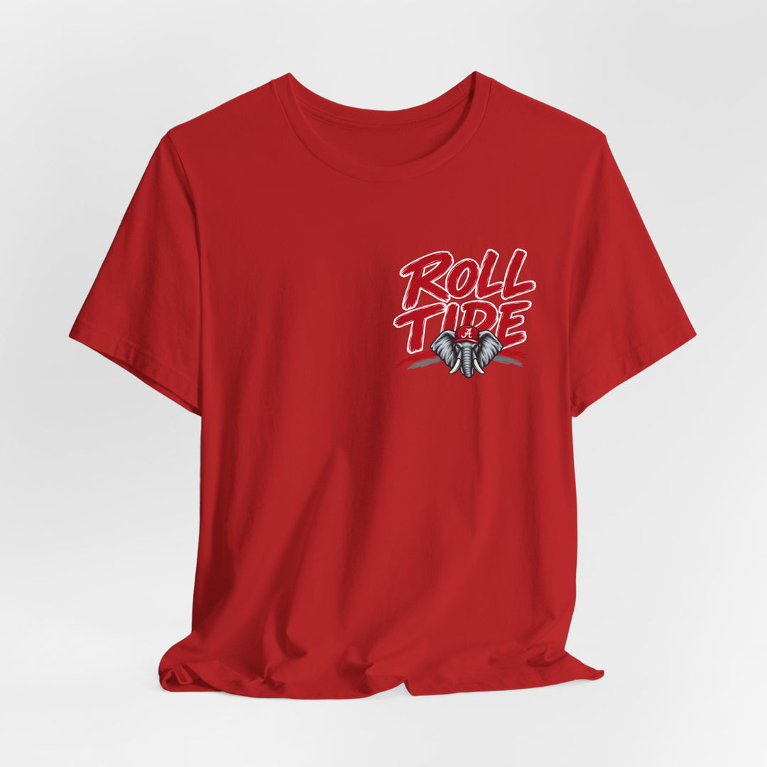 Roll Tide Elephant Graphic Tee — Cute Crimson Alabama Fan Shirt