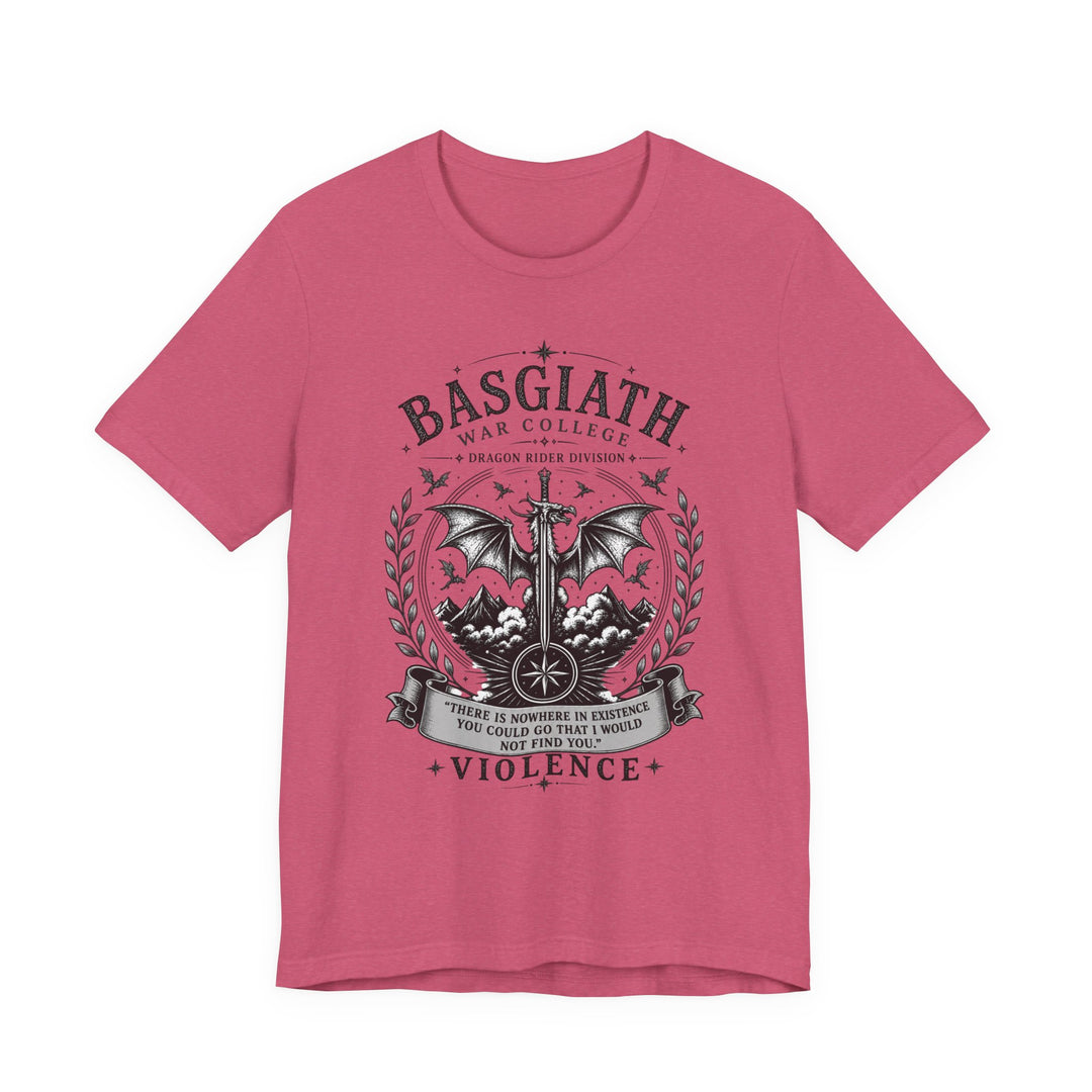 Basgiath Gothic Dragon Tee | BookTok Fantasy Graphic T-Shirt | Dragon &amp; Moon Phase Crest