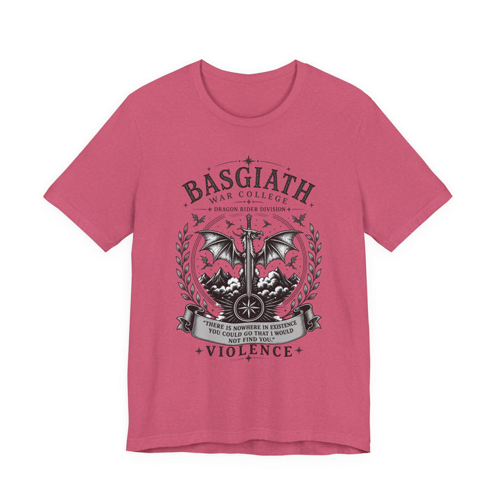 Basgiath Gothic Dragon Tee | BookTok Fantasy Graphic T-Shirt | Dragon &amp; Moon Phase Crest