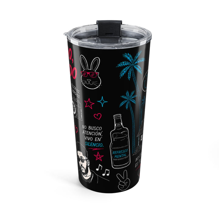 20oz Insulated Tumbler - Neon Latin Vibes Stainless Steel Travel Cup | Funny Spanish Gift