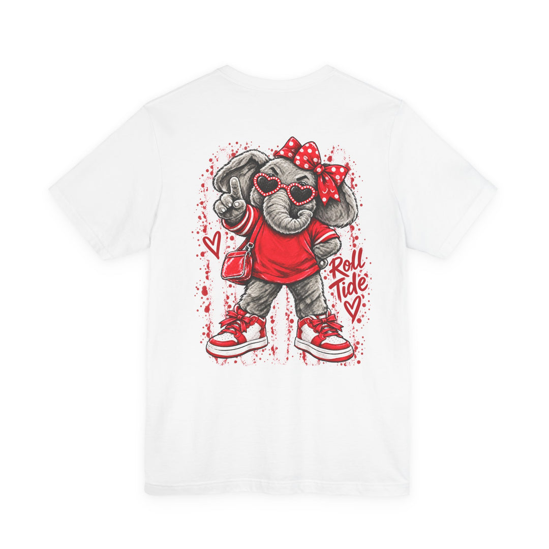 Roll Tide Elephant Graphic Tee — Cute Crimson Alabama Fan Shirt