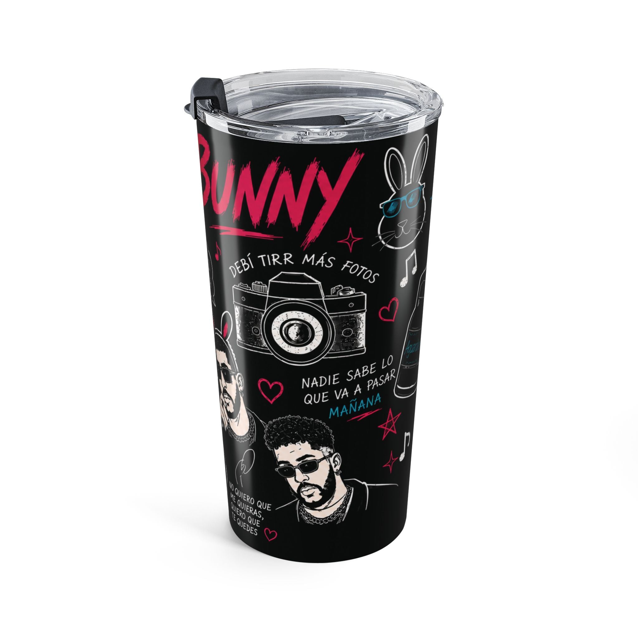 Neon Doodle 20oz Tumbler – Latin Music Fan Travel Cup