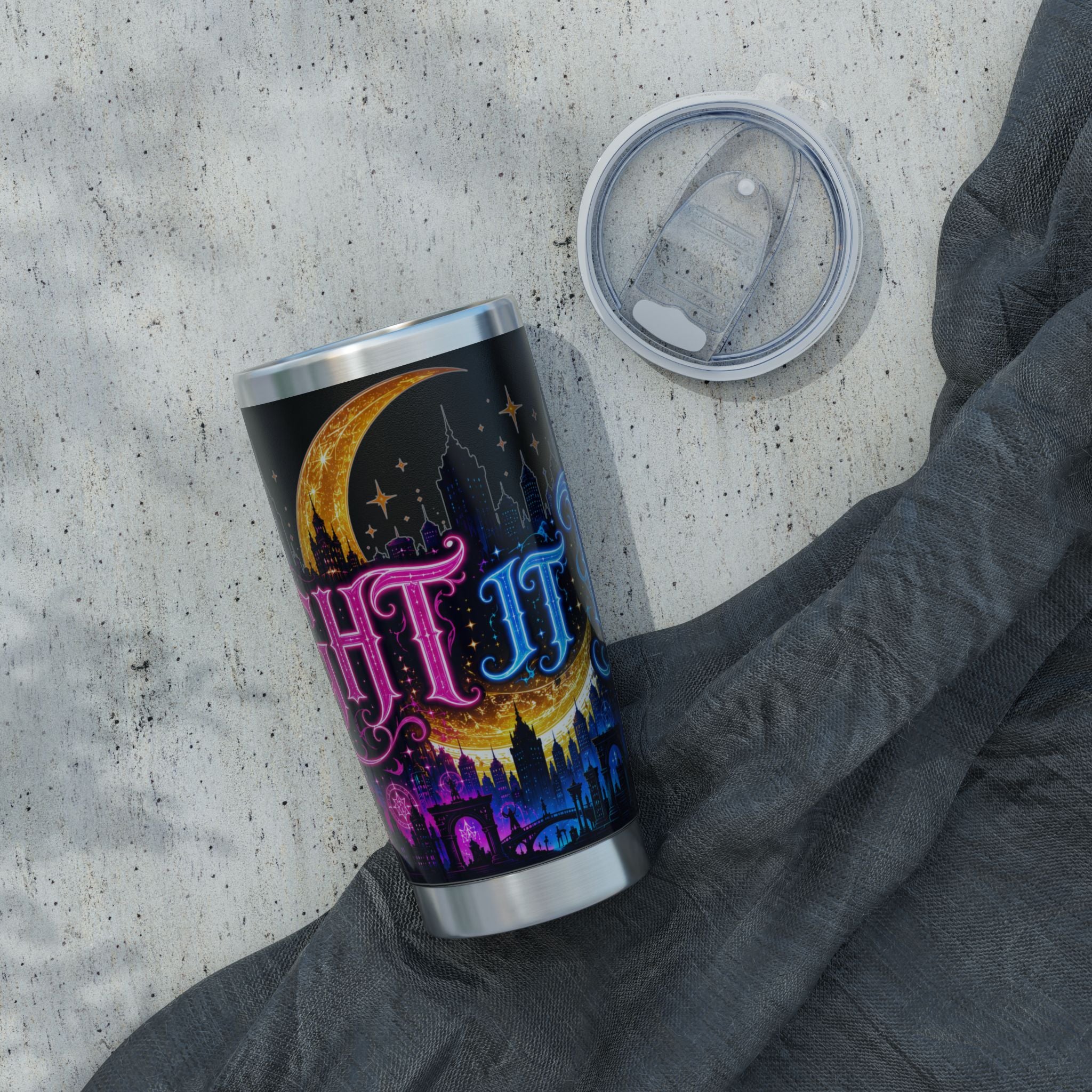 Night City Vagabond 20oz Tumbler | Moonlit Skyline Stanley-Style Travel Mug