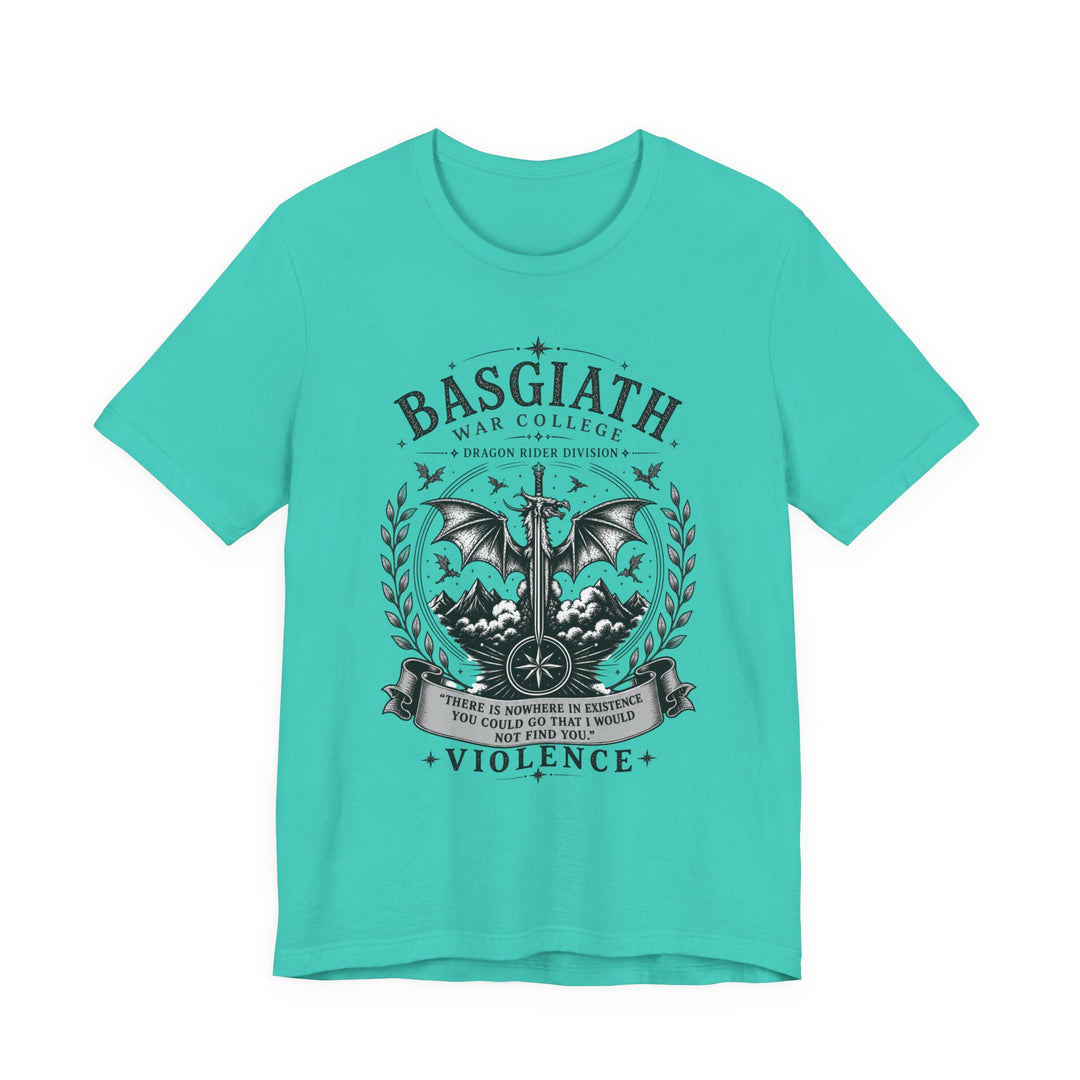 Basgiath Gothic Dragon Tee | BookTok Fantasy Graphic T-Shirt | Dragon &amp; Moon Phase Crest