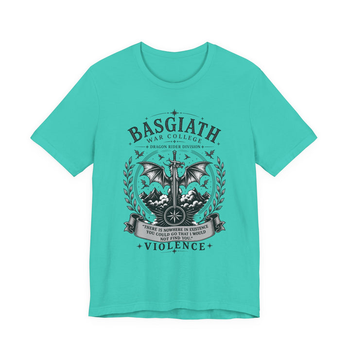 Basgiath Gothic Dragon Tee | BookTok Fantasy Graphic T-Shirt | Dragon &amp; Moon Phase Crest