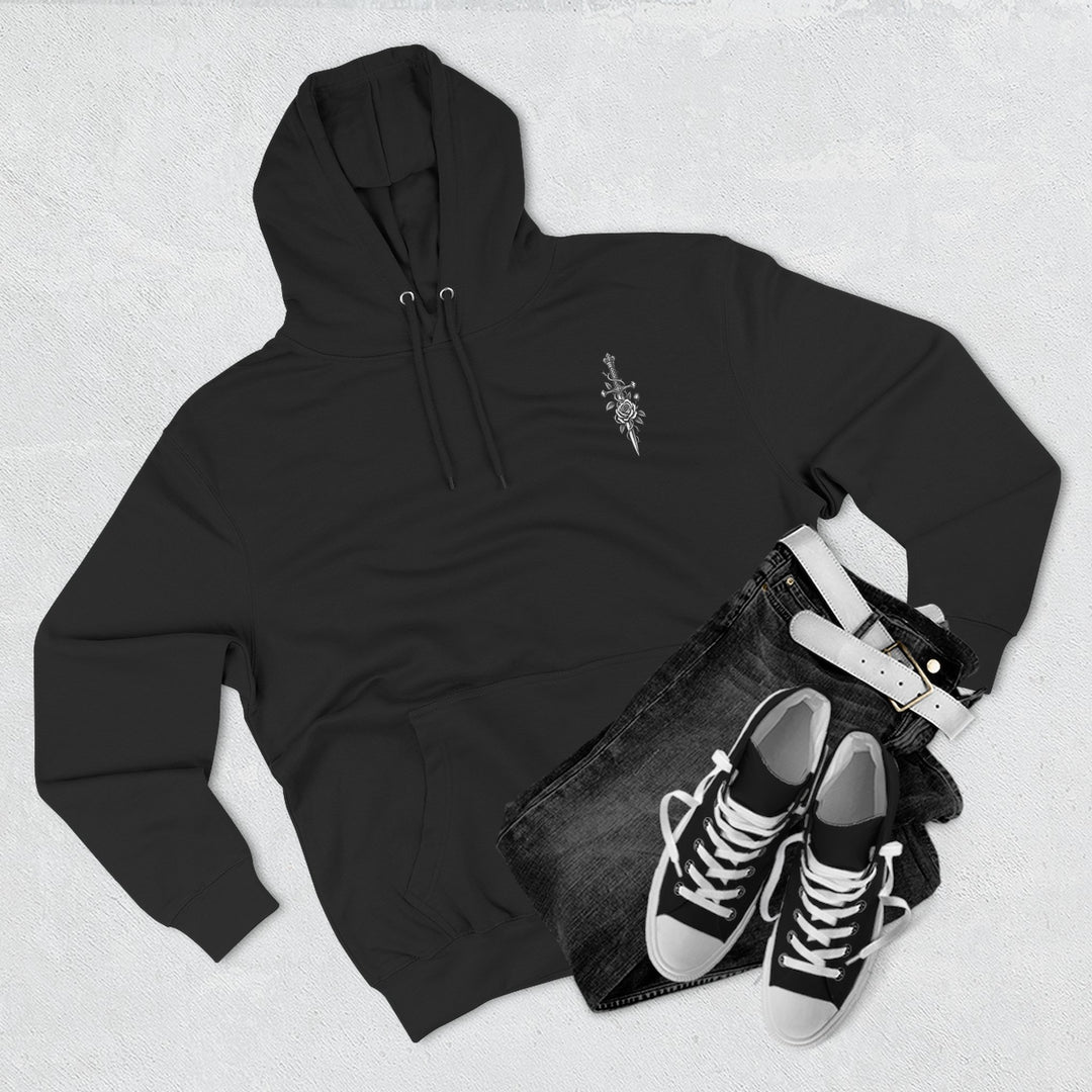 Quicksilver Fleece Hoodie — Gothic Rose Sword Graphic | Callie Hart BookTok
