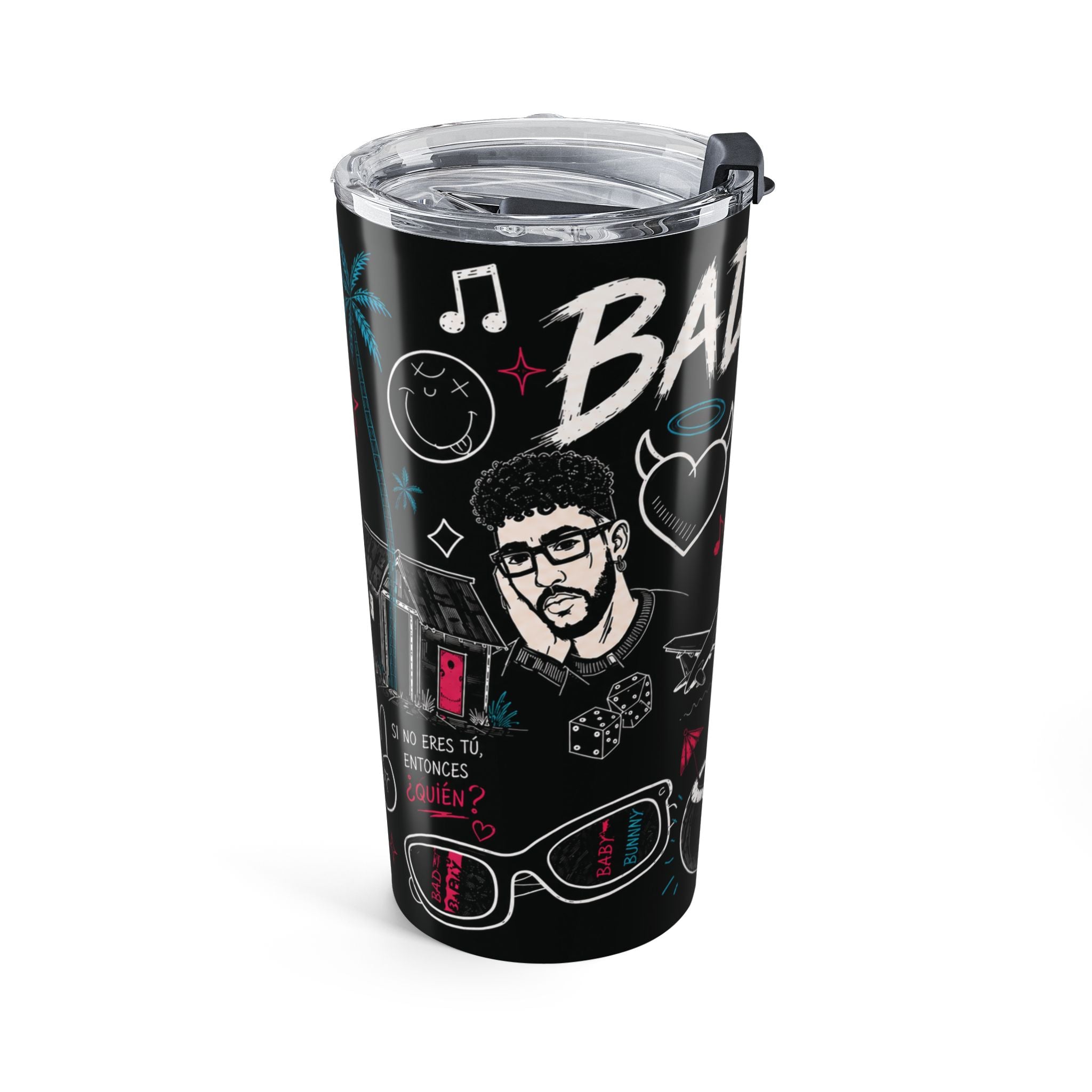 Neon Doodle 20oz Tumbler – Latin Music Fan Travel Cup