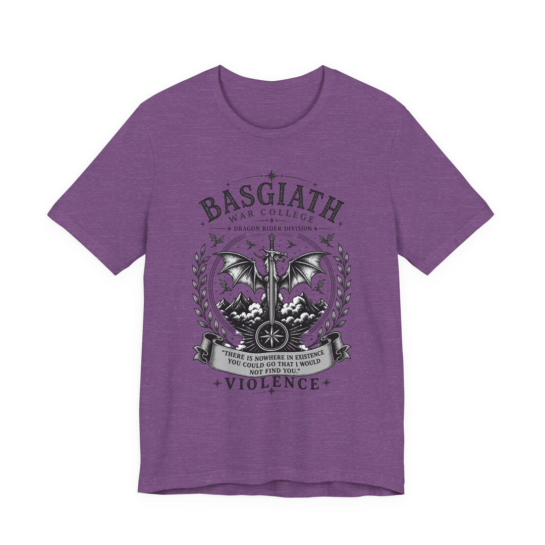 Basgiath Gothic Dragon Tee | BookTok Fantasy Graphic T-Shirt | Dragon &amp; Moon Phase Crest