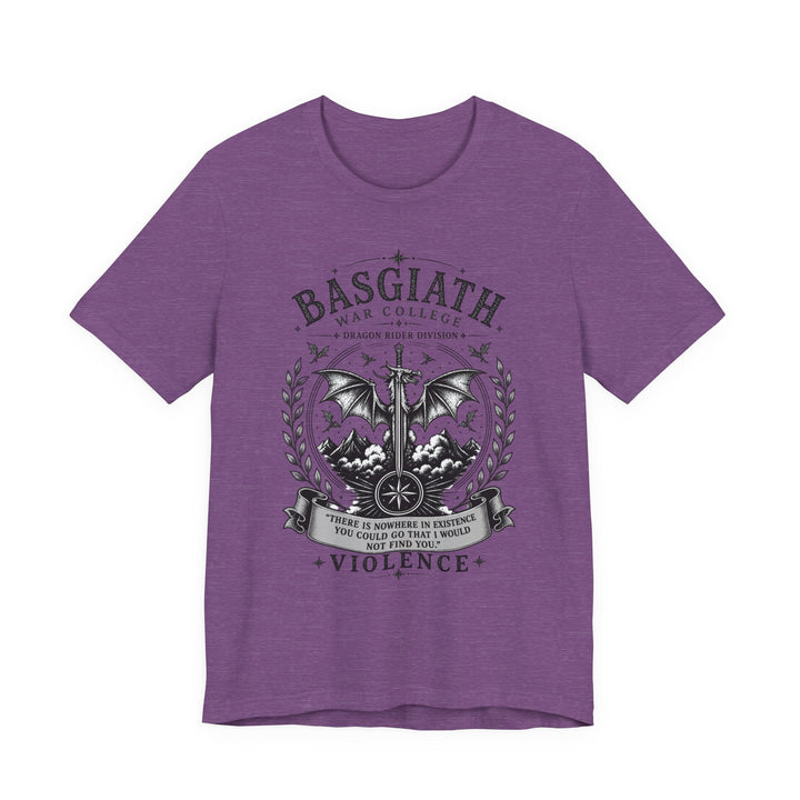 Basgiath Gothic Dragon Tee | BookTok Fantasy Graphic T-Shirt | Dragon &amp; Moon Phase Crest