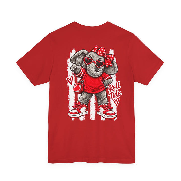 Roll Tide Elephant Graphic Tee — Cute Crimson Alabama Fan Shirt