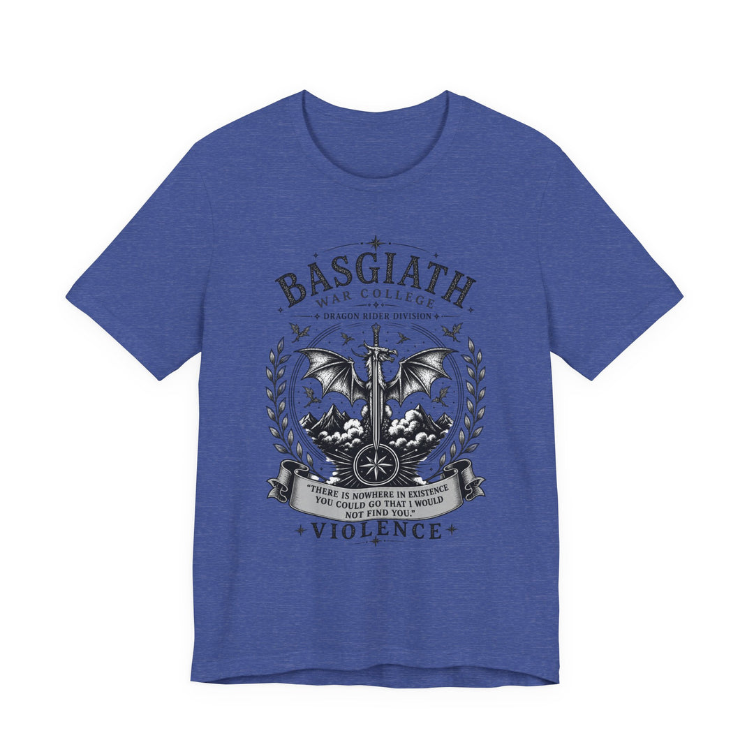 Basgiath Gothic Dragon Tee | BookTok Fantasy Graphic T-Shirt | Dragon &amp; Moon Phase Crest