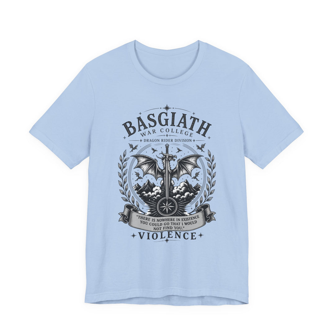 Basgiath Gothic Dragon Tee | BookTok Fantasy Graphic T-Shirt | Dragon &amp; Moon Phase Crest