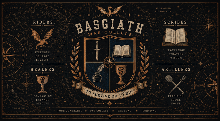 Basgiath Crest Stainless Steel Water Bottle — Adventure Compass &amp; Shield Design