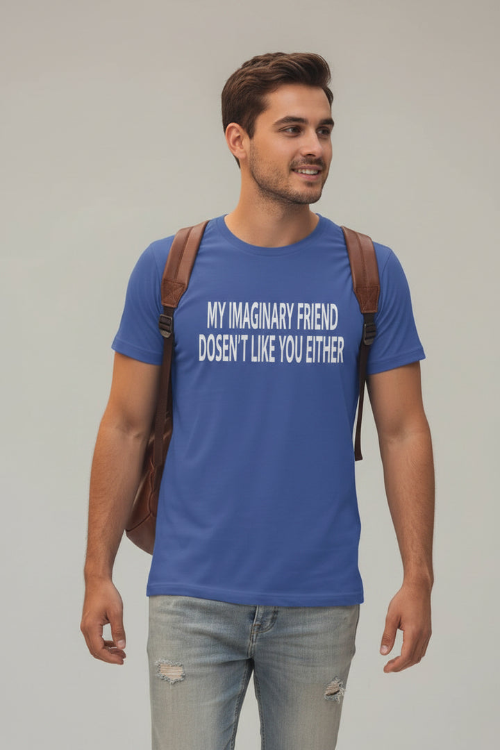 Imaginary Friends Graphic T-Shirt | Funny Dark Humor Tee for Adults