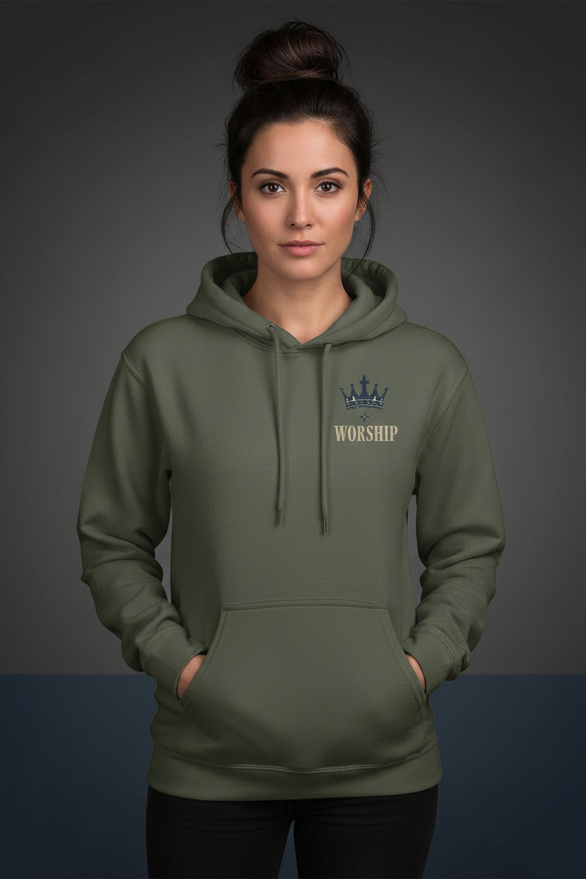Worship Crown & Devotion Hoodie front view